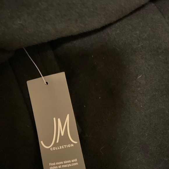 NWT JM Collection Women's Black Long Sleeve Button Front Pea Coat - Size L - Picture 9 of 13